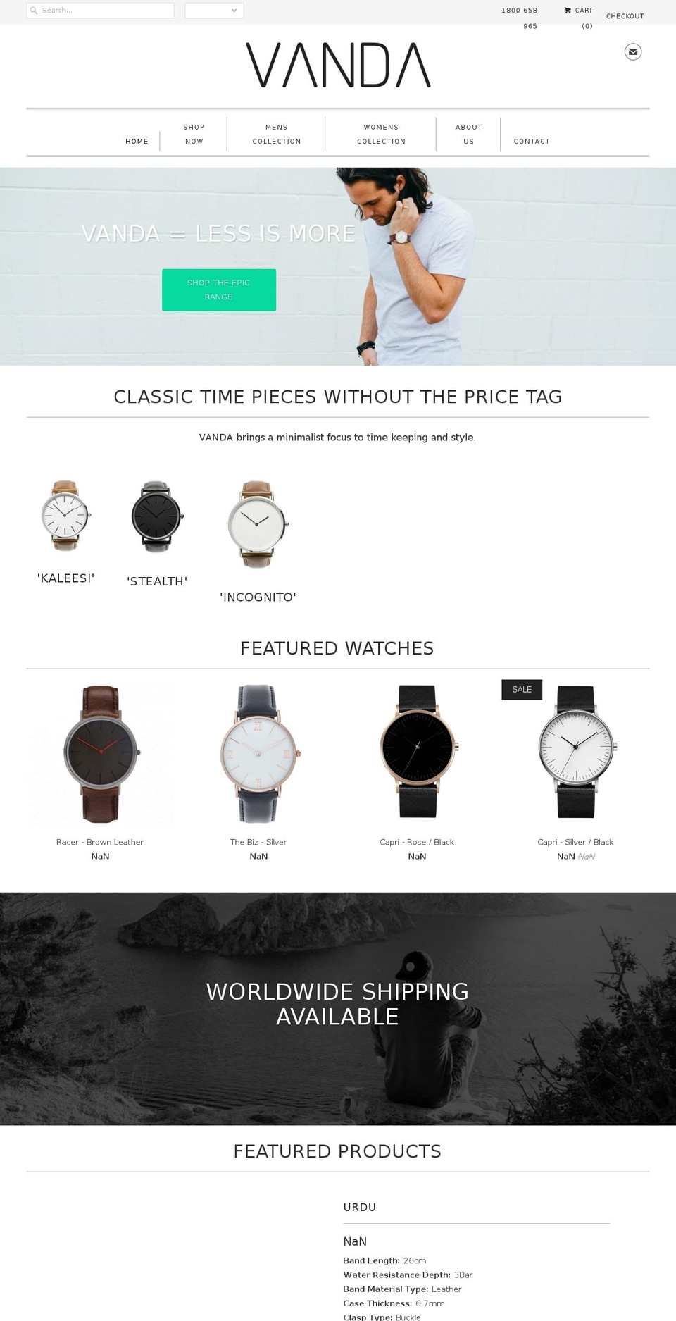 vandacartel.com — Shopify storefront screenshot