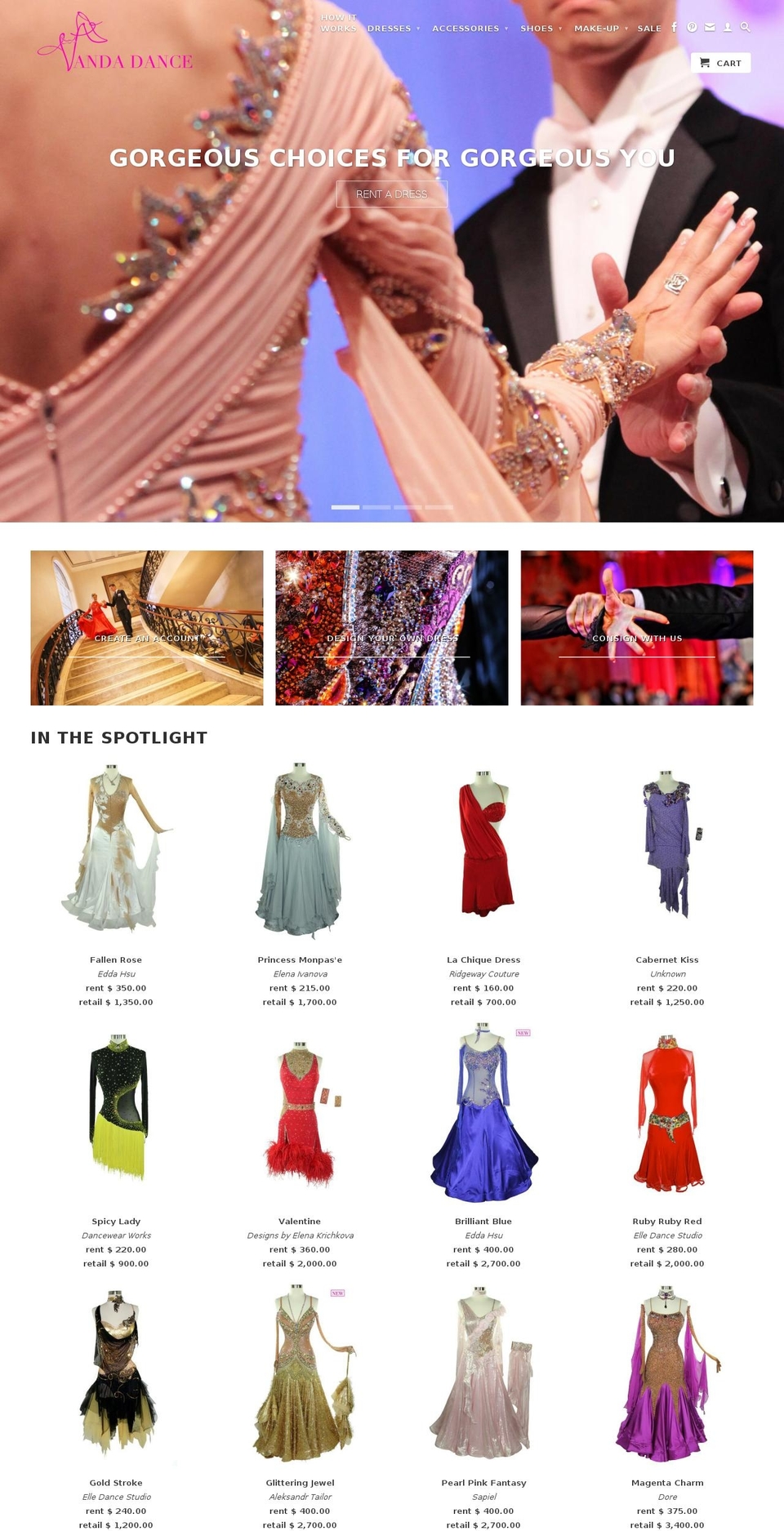 vandadance.com shopify website screenshot
