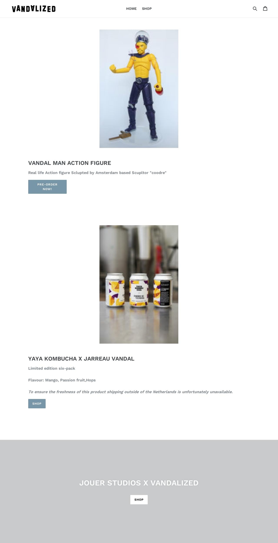 vandalizedgear.com — Shopify storefront screenshot