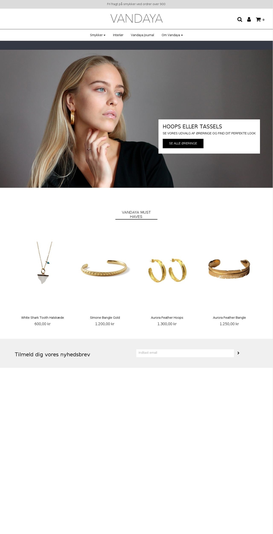 vandaya.com shopify website screenshot