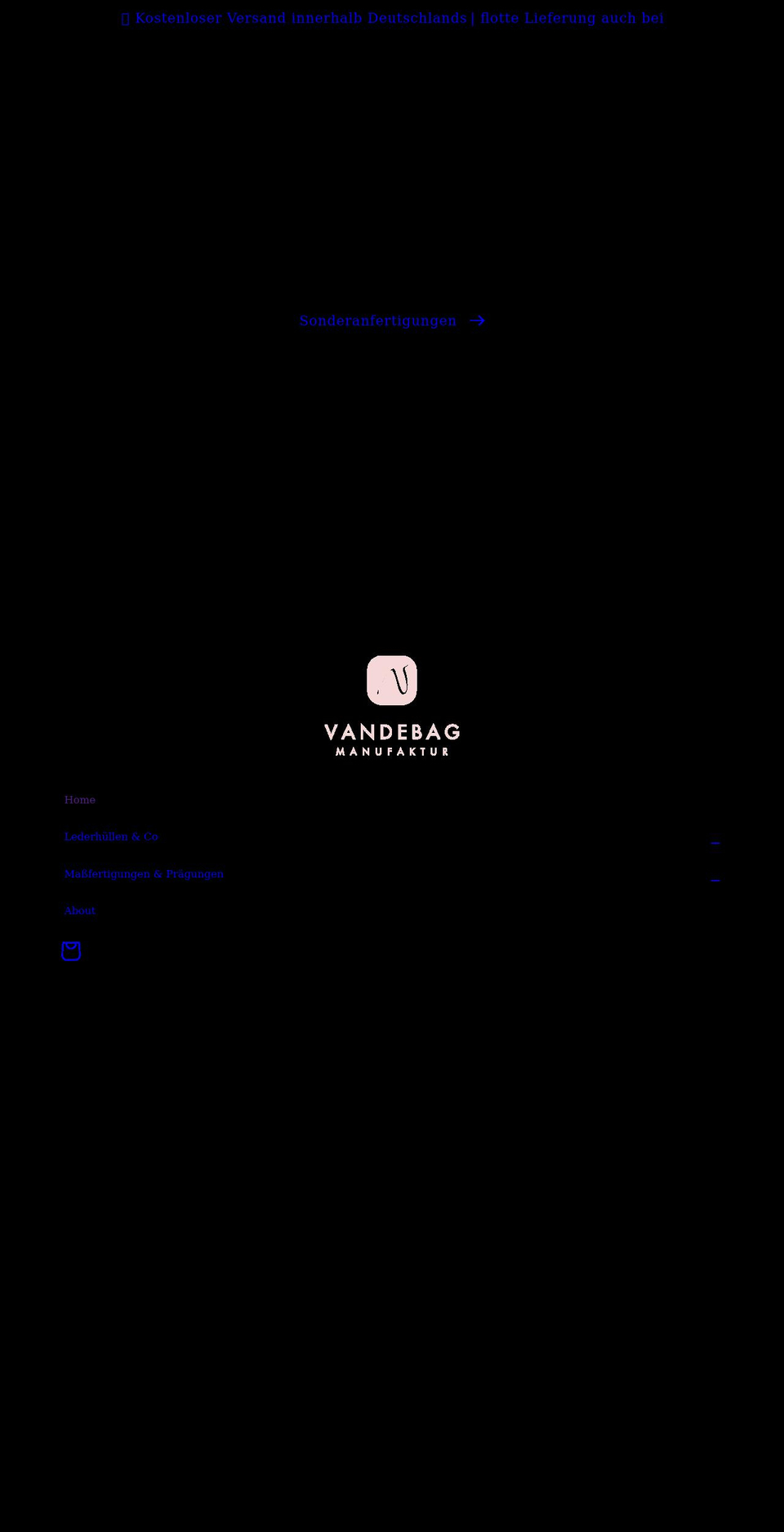 vandebag.com shopify website screenshot