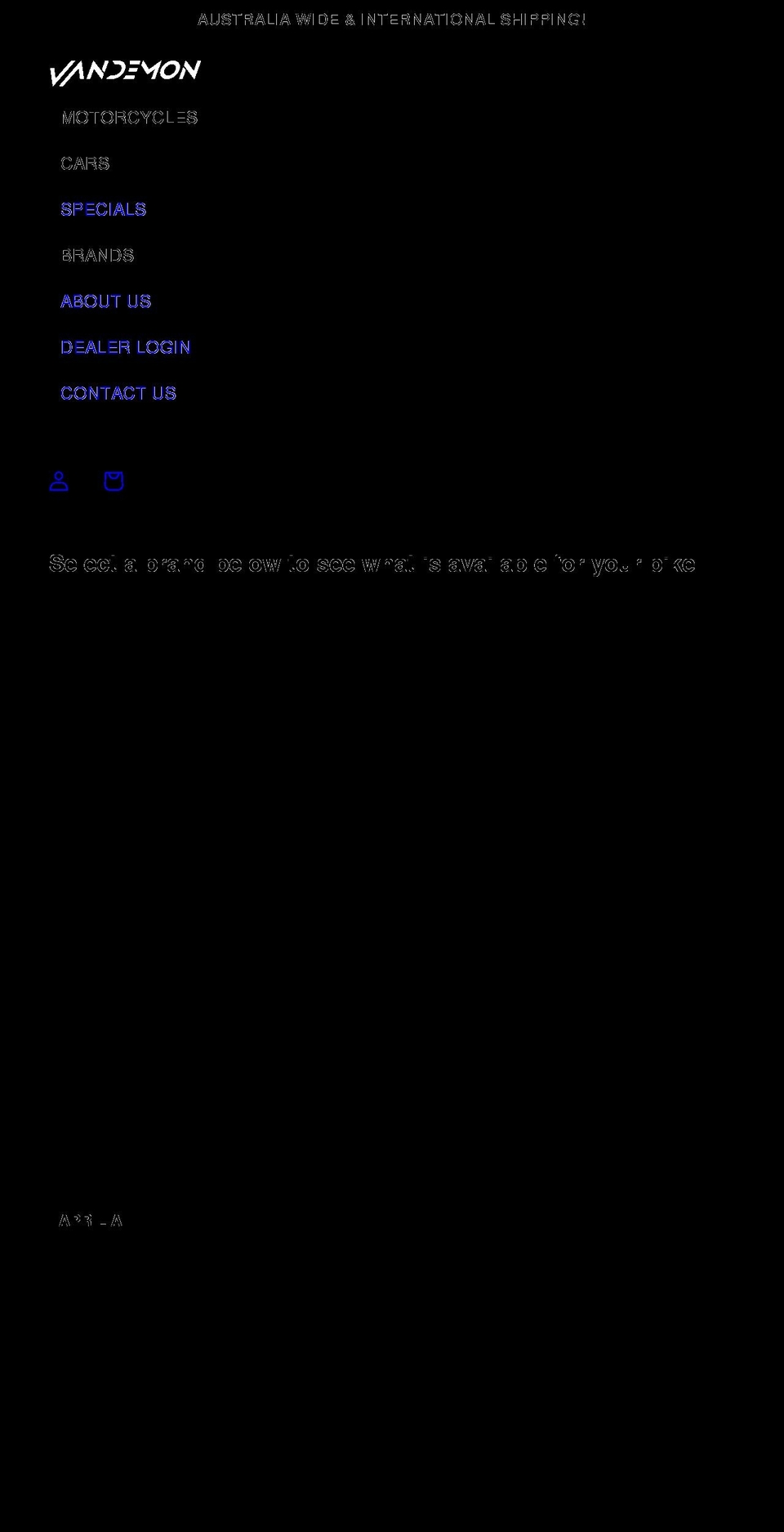 vandemonperformance.com.au shopify website screenshot