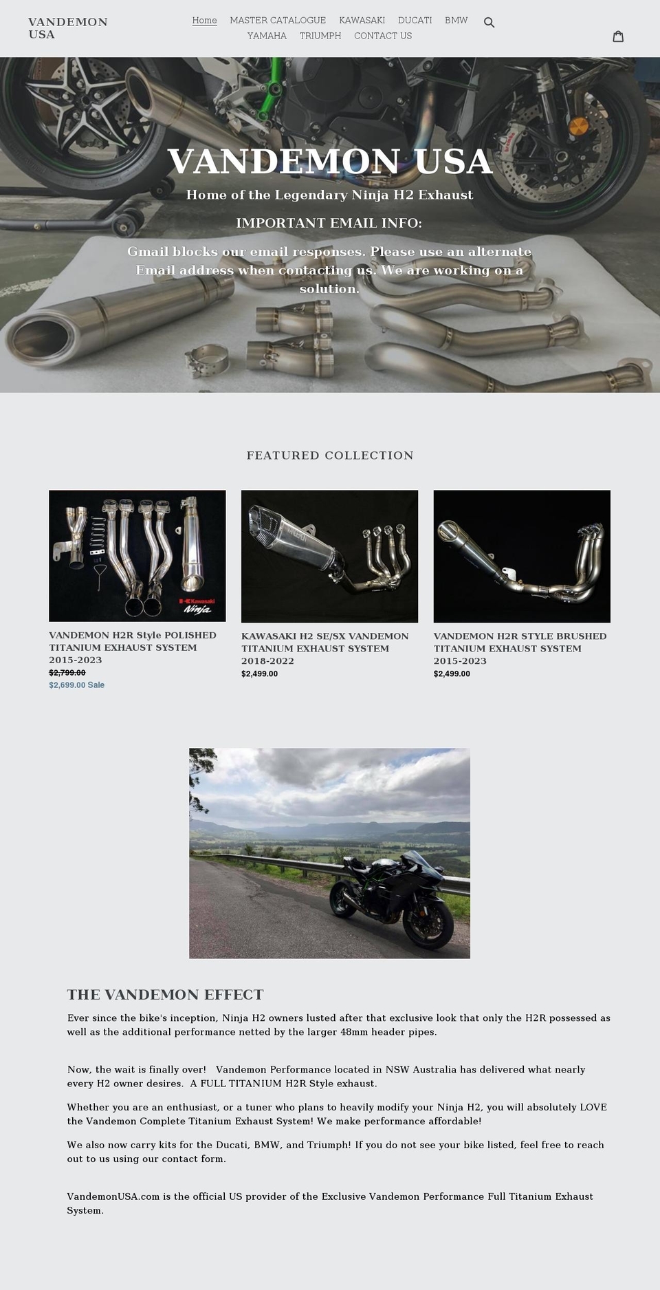 vandemonusa.com shopify website screenshot