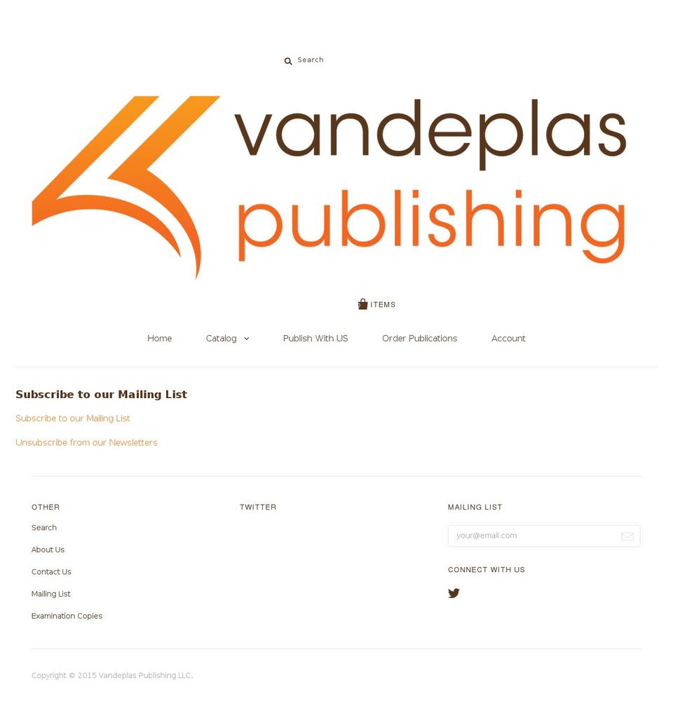 vandeplas.media shopify website screenshot