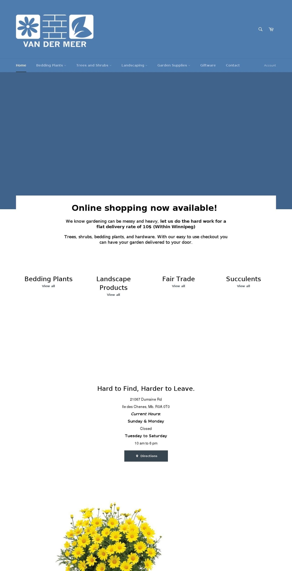 Zapiet Shopify theme site example vandermeergardencentre.ca
