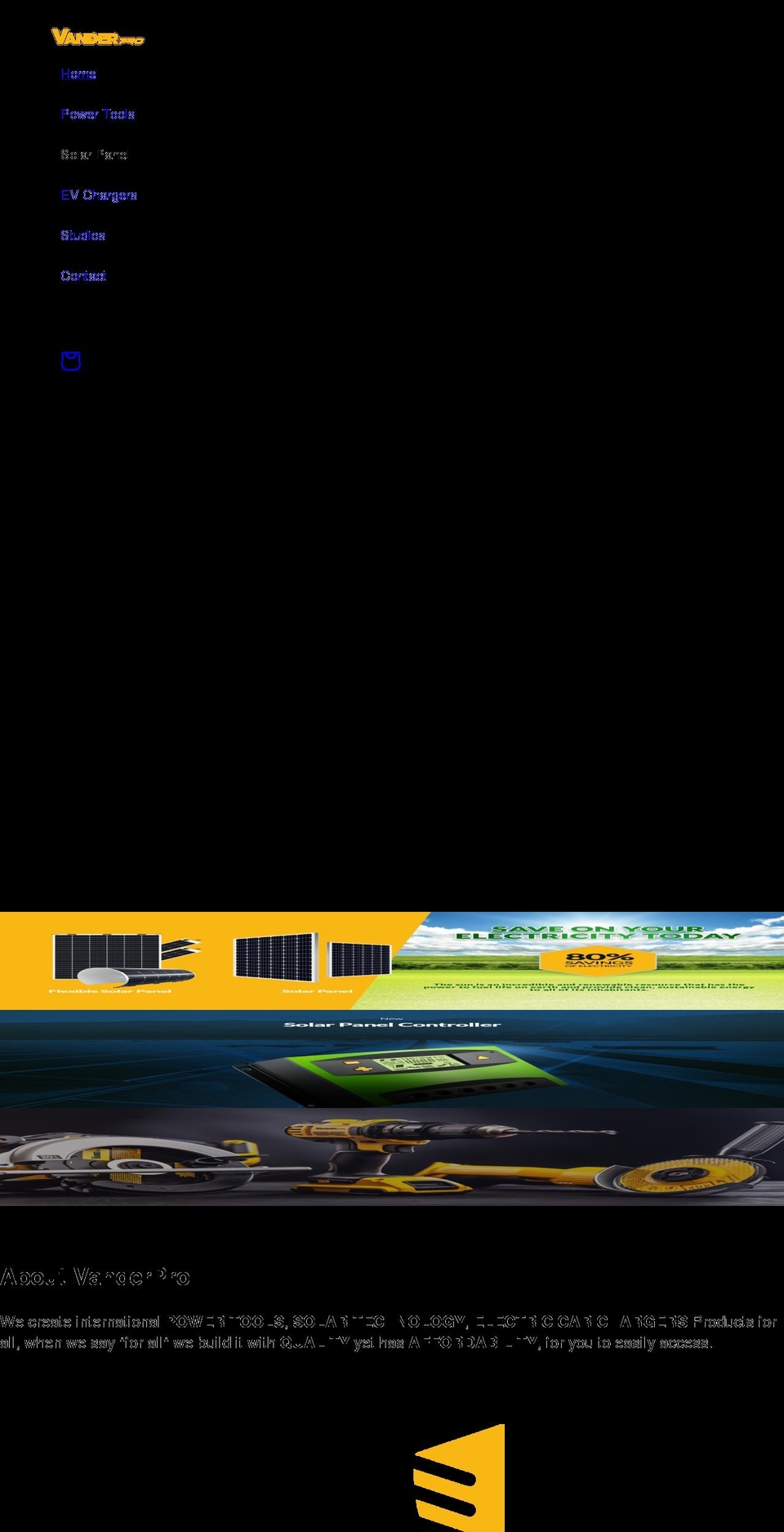 vanderpro.com — Shopify storefront screenshot