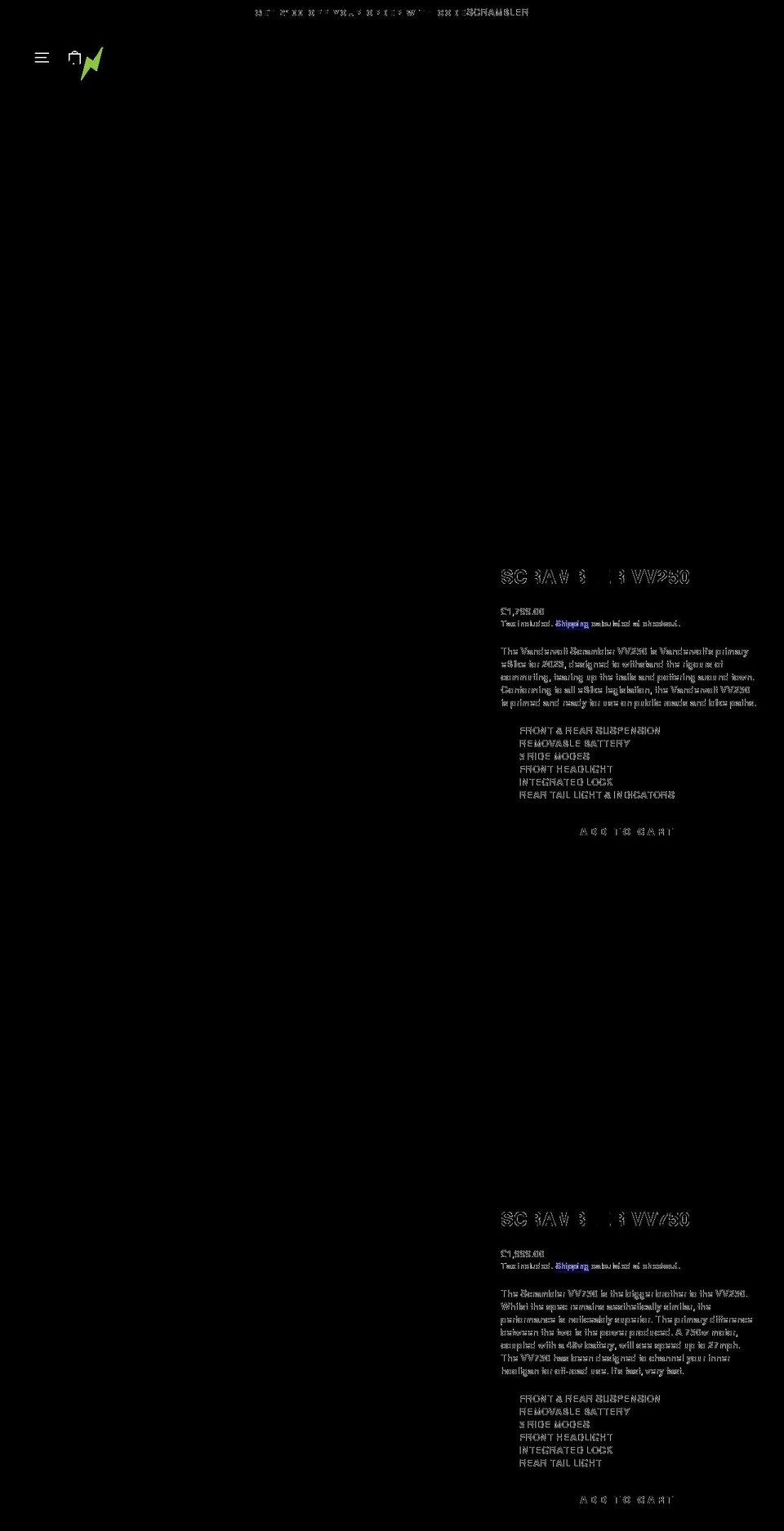 vandervolt.com shopify website screenshot