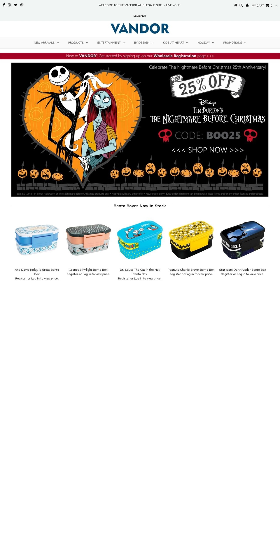 vandorproducts.com shopify website screenshot