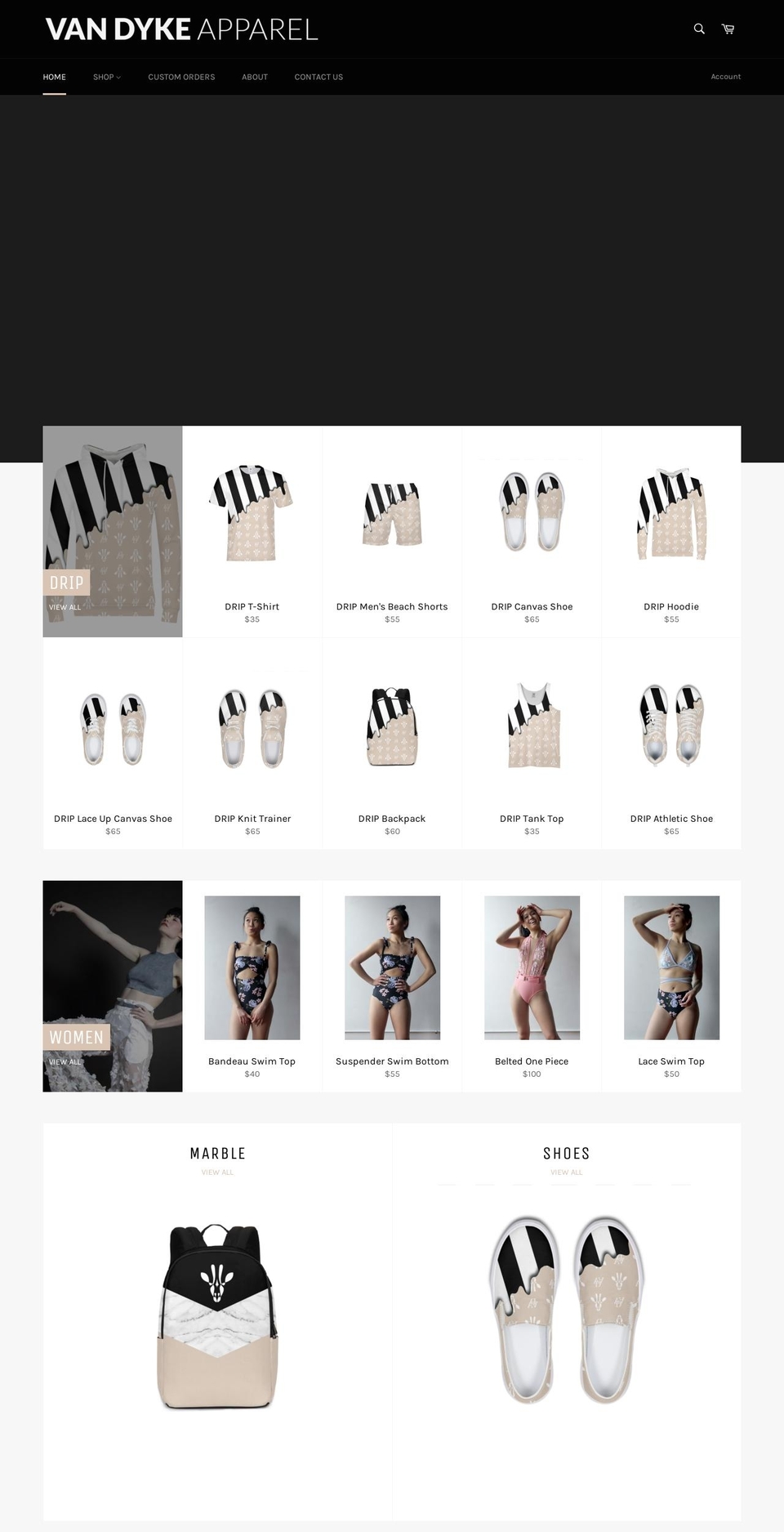 vandykeapparel.com shopify website screenshot