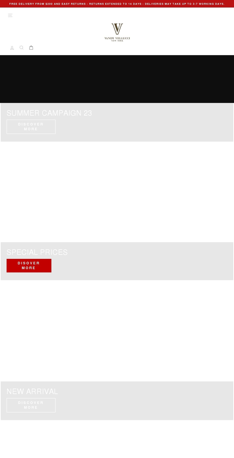 vandyvellucci.com shopify website screenshot