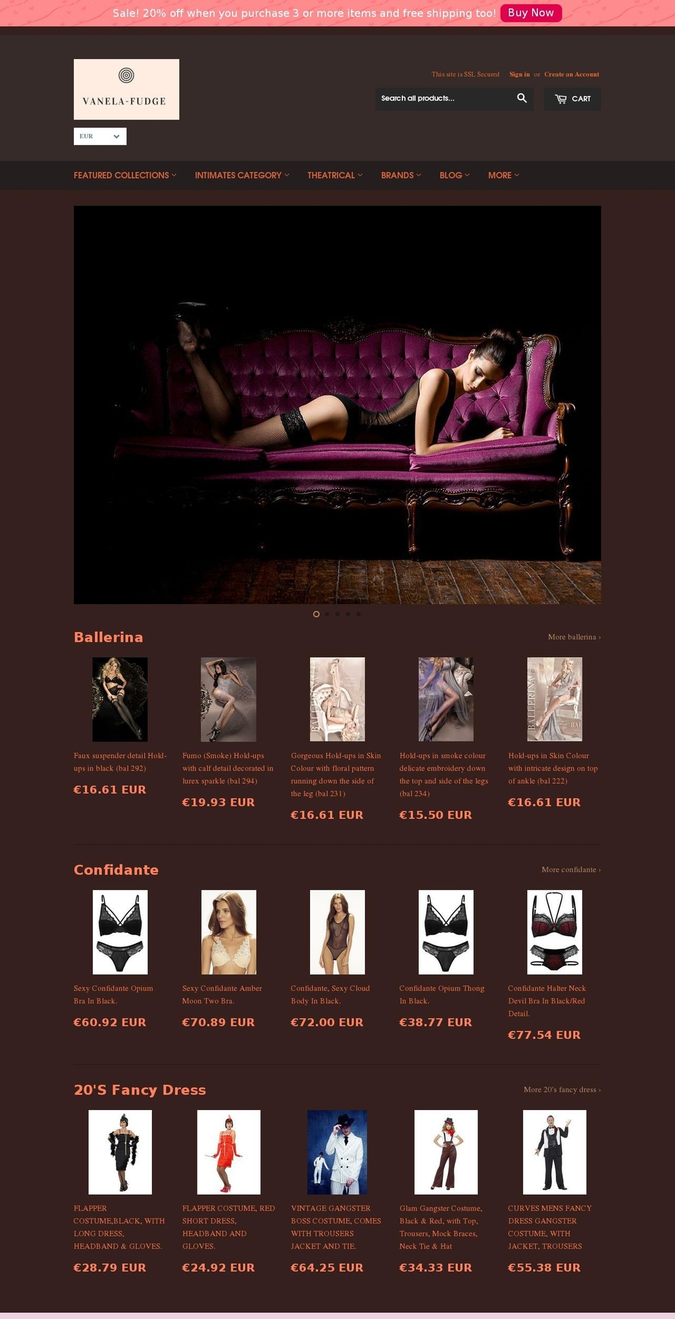 vanela-fudge.com — Shopify storefront screenshot