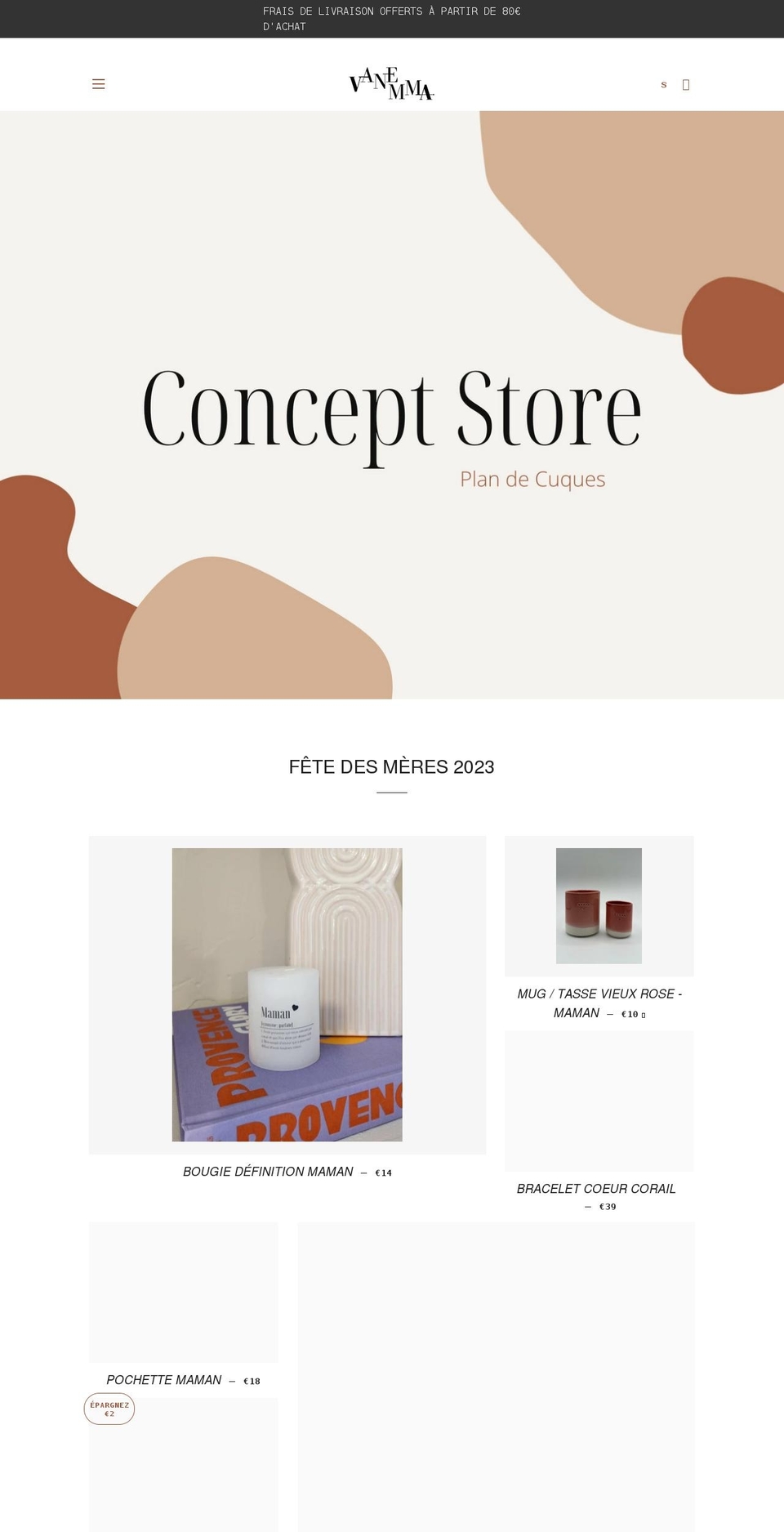 vanemma.com shopify website screenshot