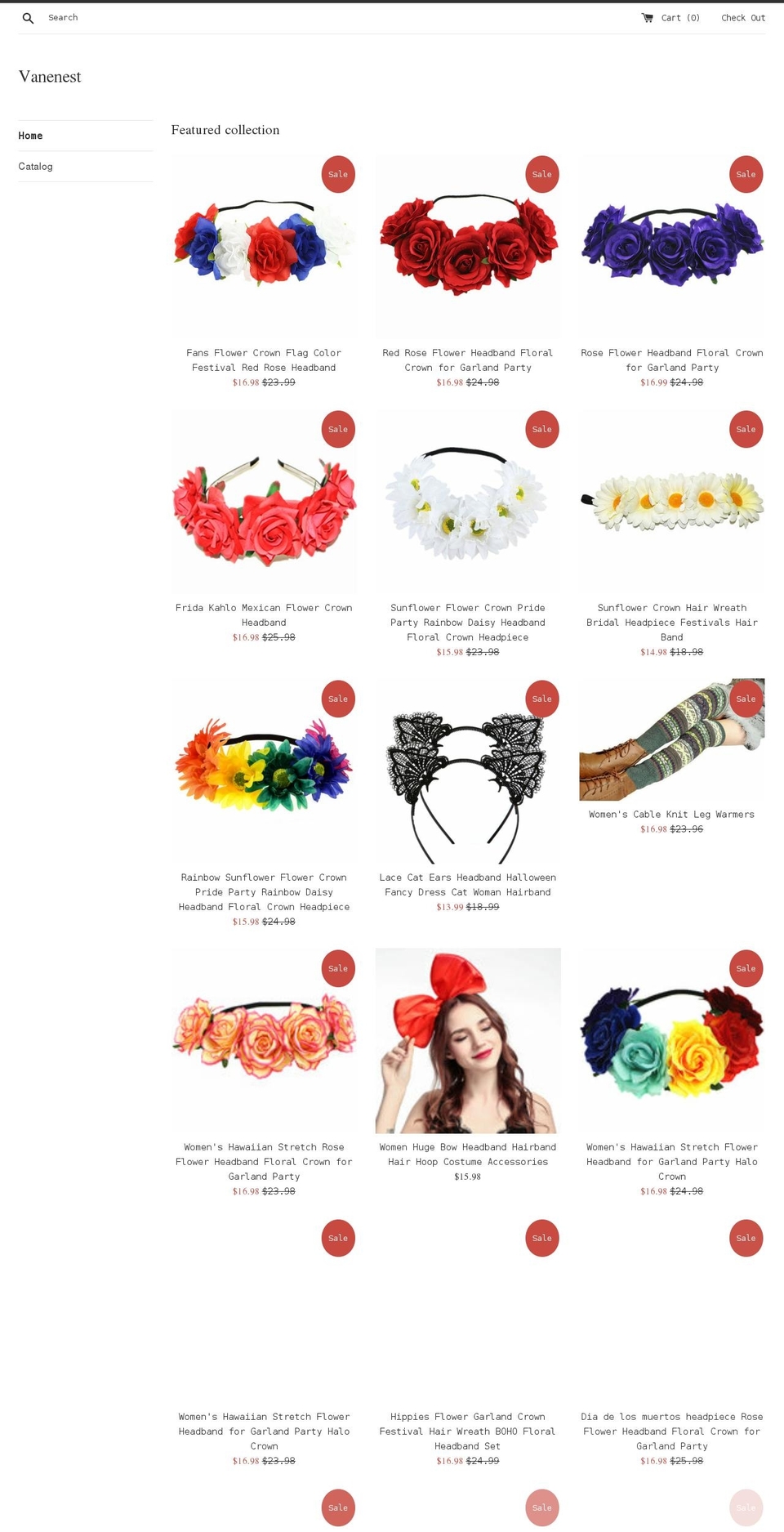vanenest.com — Shopify storefront screenshot