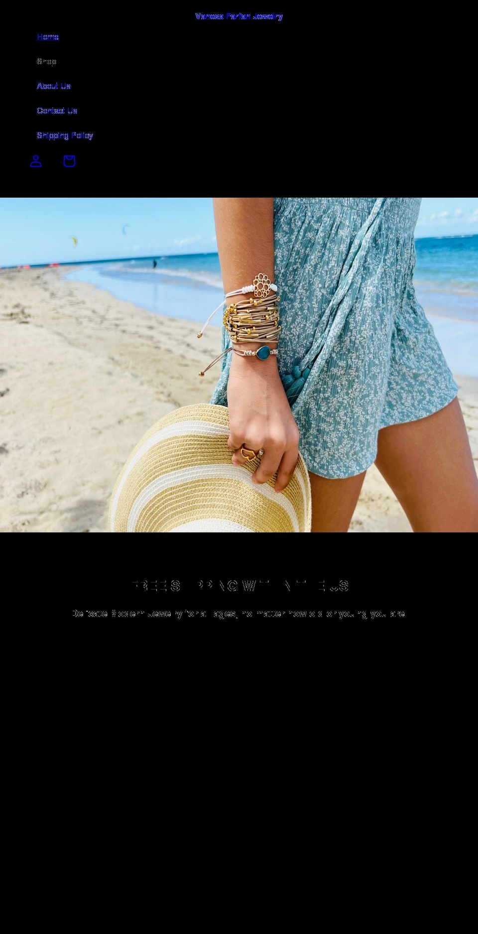 vanesafarfanjewelry.com shopify website screenshot