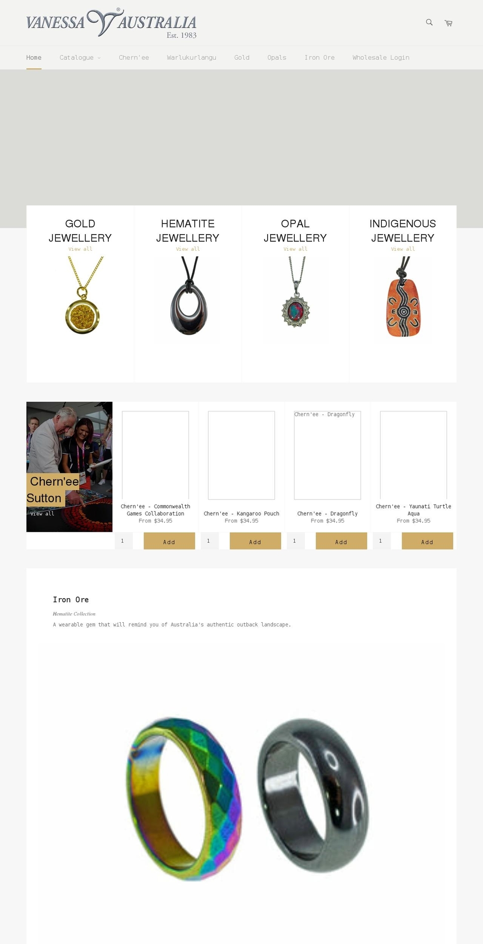 vanessaaustralia.com.au shopify website screenshot