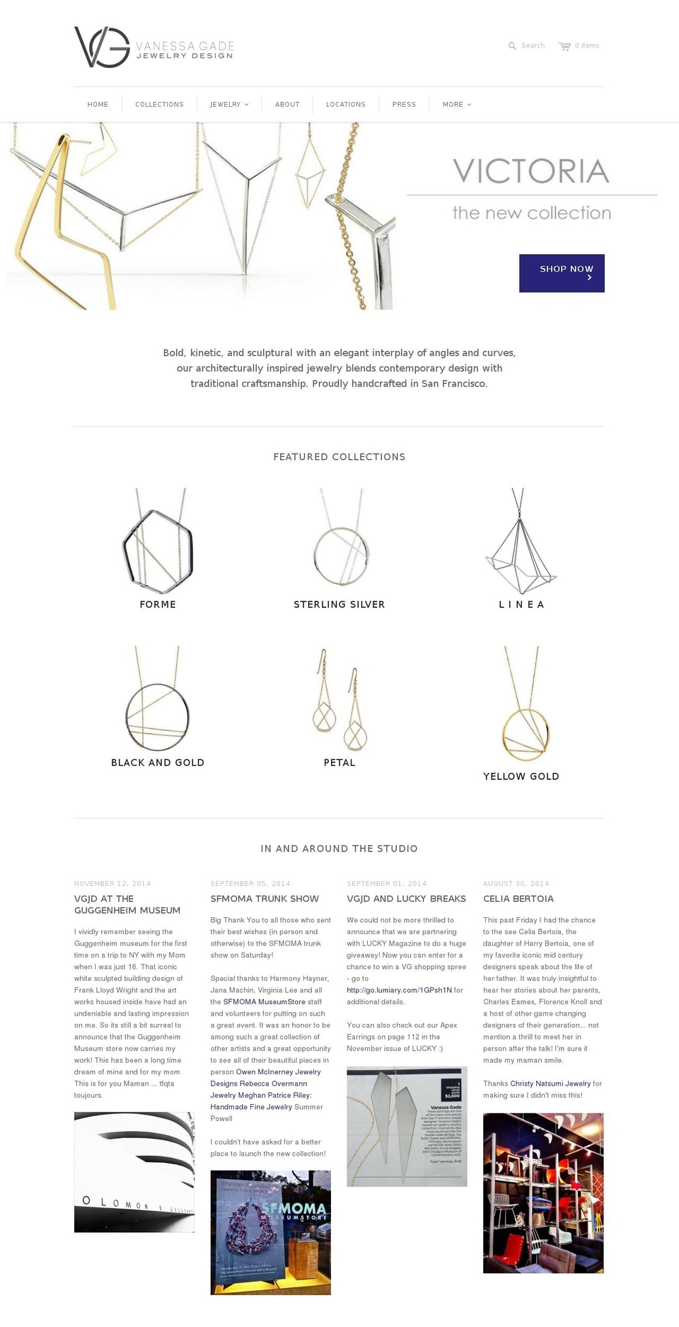 vanessagade.com shopify website screenshot