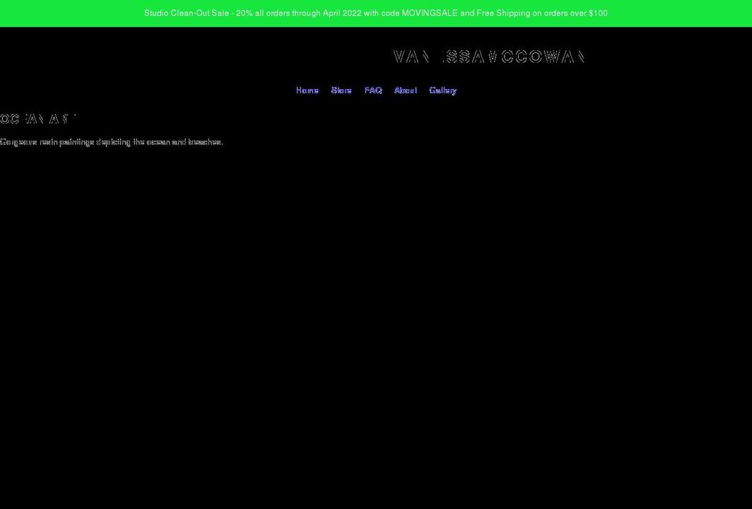 vanessamccowan.com shopify website screenshot