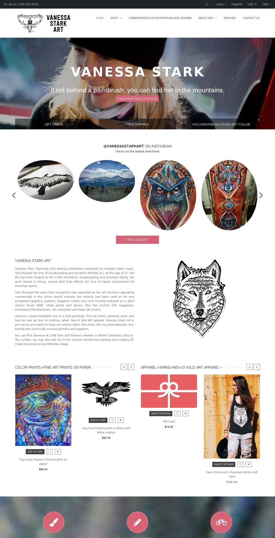 rt-queen-v1-0-5 Shopify theme site example vanessastarkart.com