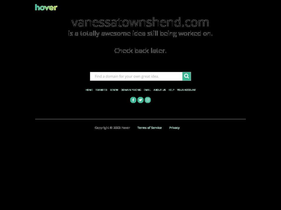 vanessatownshend.com — Shopify storefront screenshot