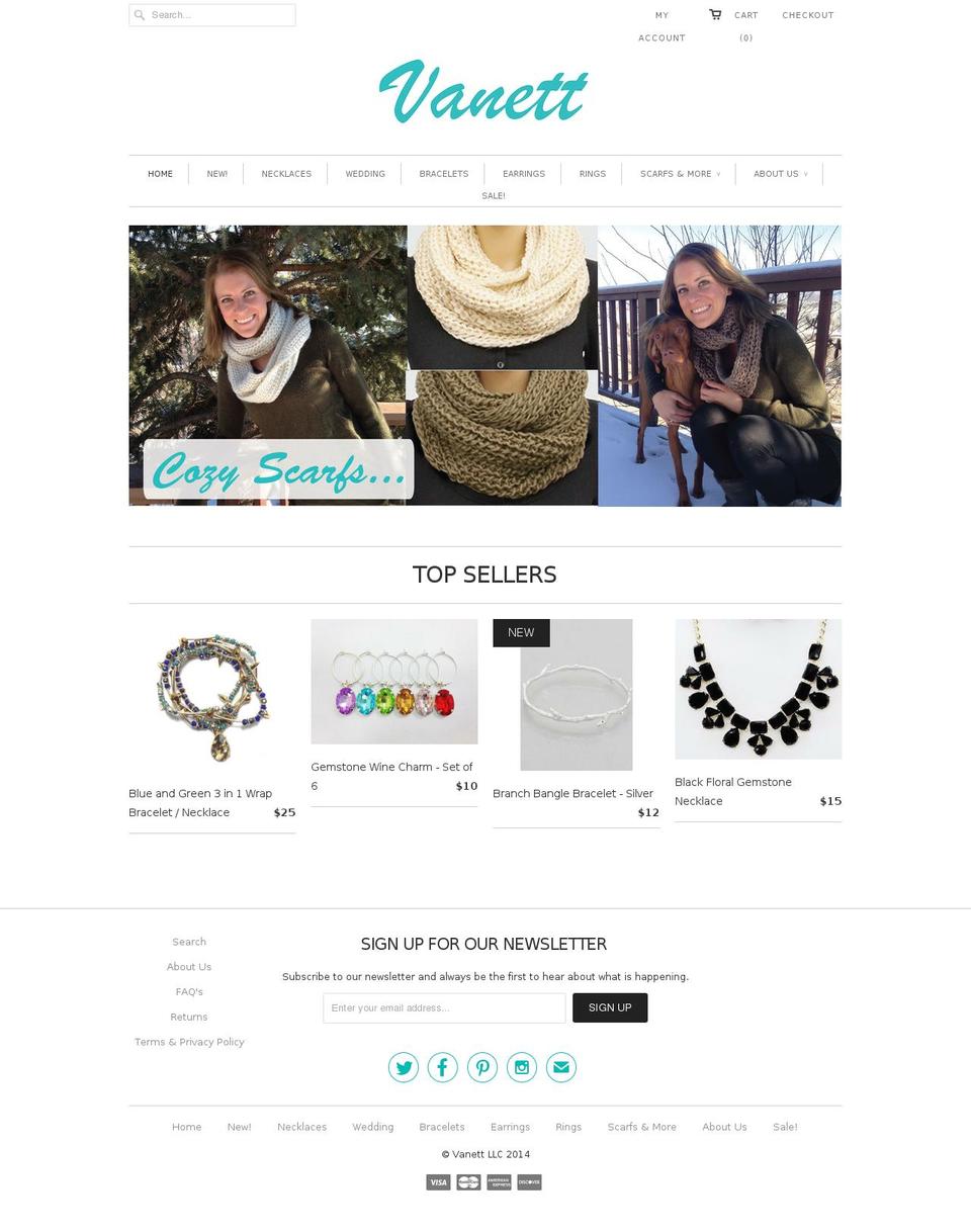 vanett.com shopify website screenshot