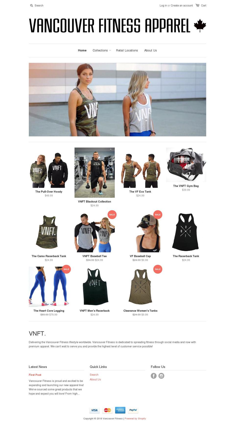 vanfitapparel.com — Shopify storefront screenshot