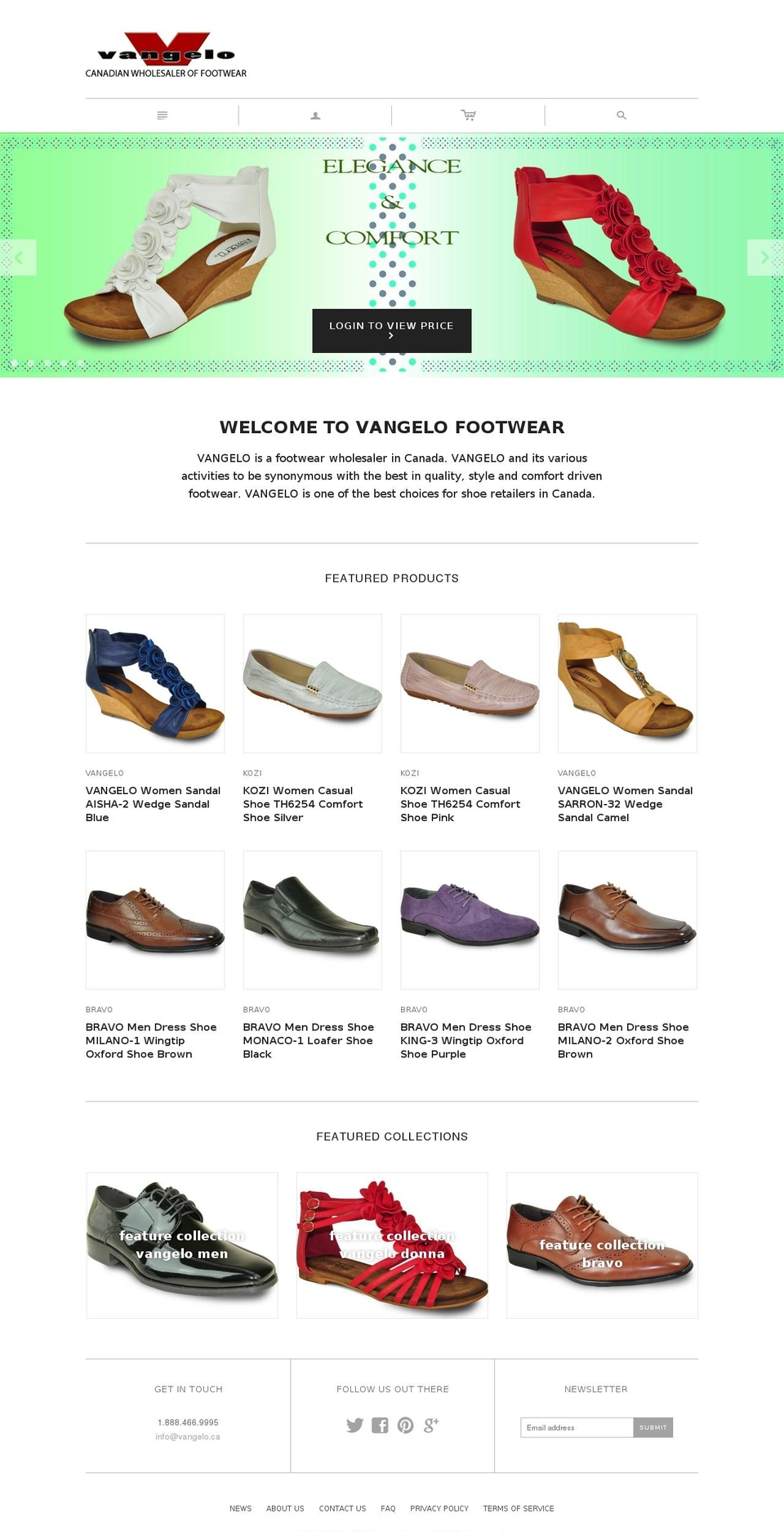 vangelo.ca shopify website screenshot