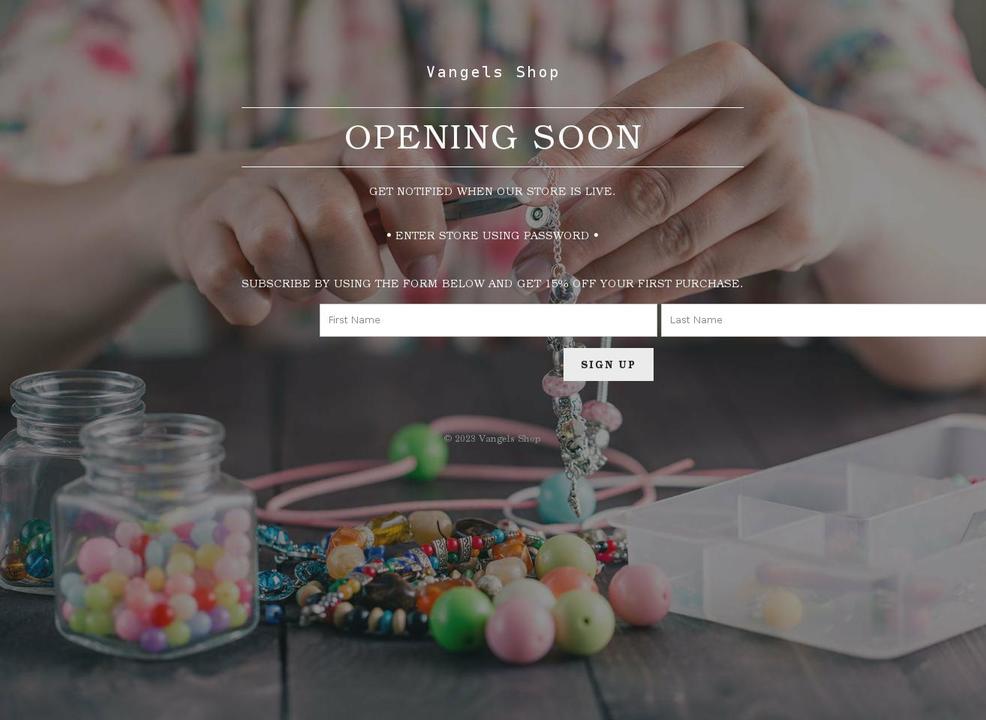 vangels.shop shopify website screenshot