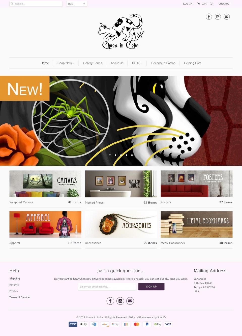 vanghosty.com — Shopify storefront screenshot