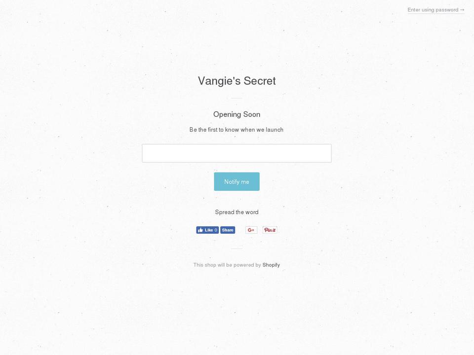 vangiessecret.com — Shopify storefront screenshot