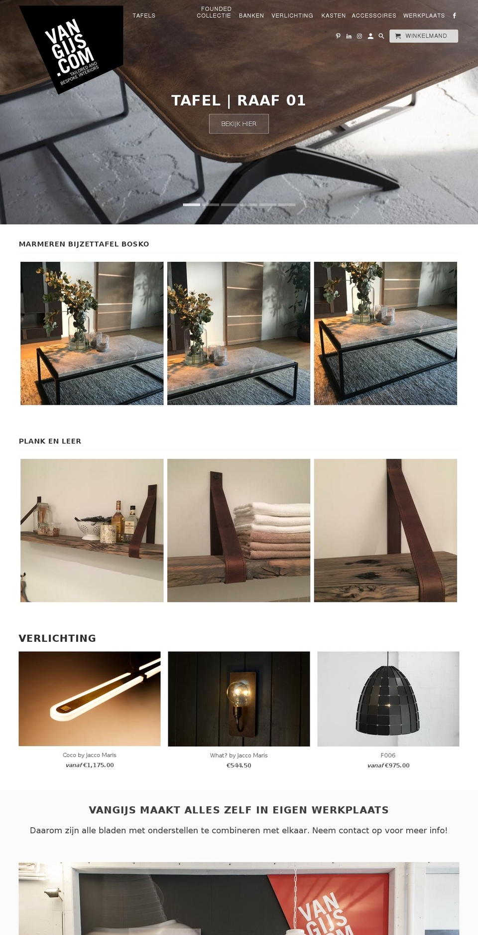 vangijs.com shopify website screenshot