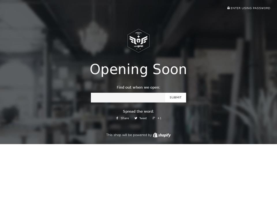 vangrei.com shopify website screenshot