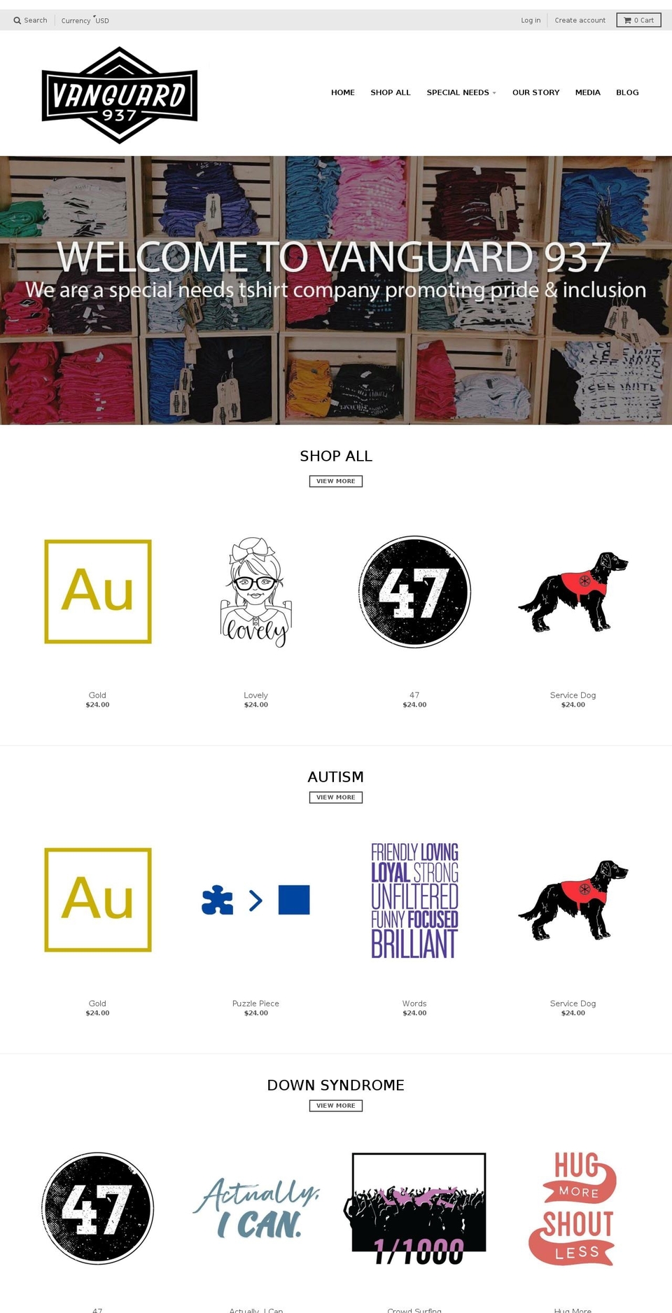 vanguard937.com shopify website screenshot