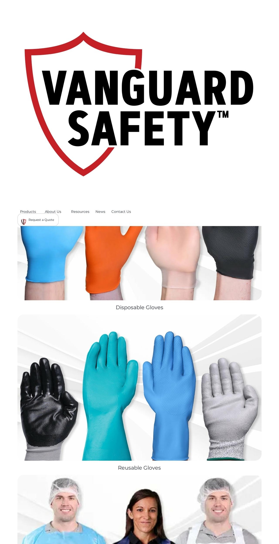 vanguardsafety.com shopify website screenshot