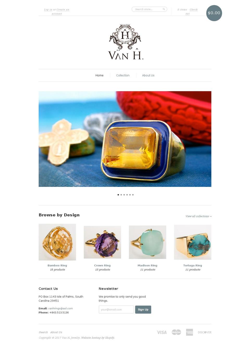 Maker Shopify theme site example vanhjewelry.com