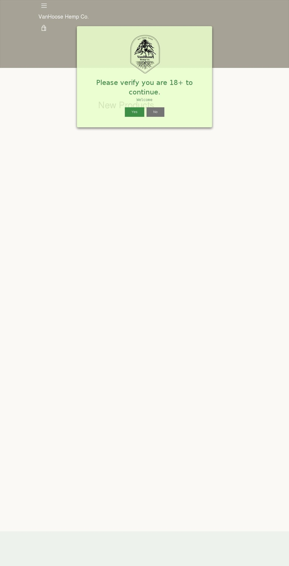 vanhoosehempco.com shopify website screenshot