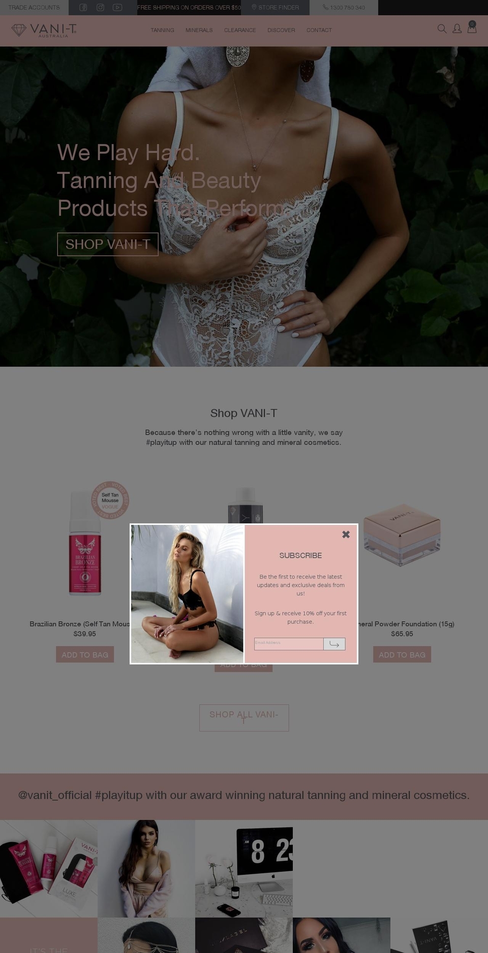 vani-t.com.au shopify website screenshot