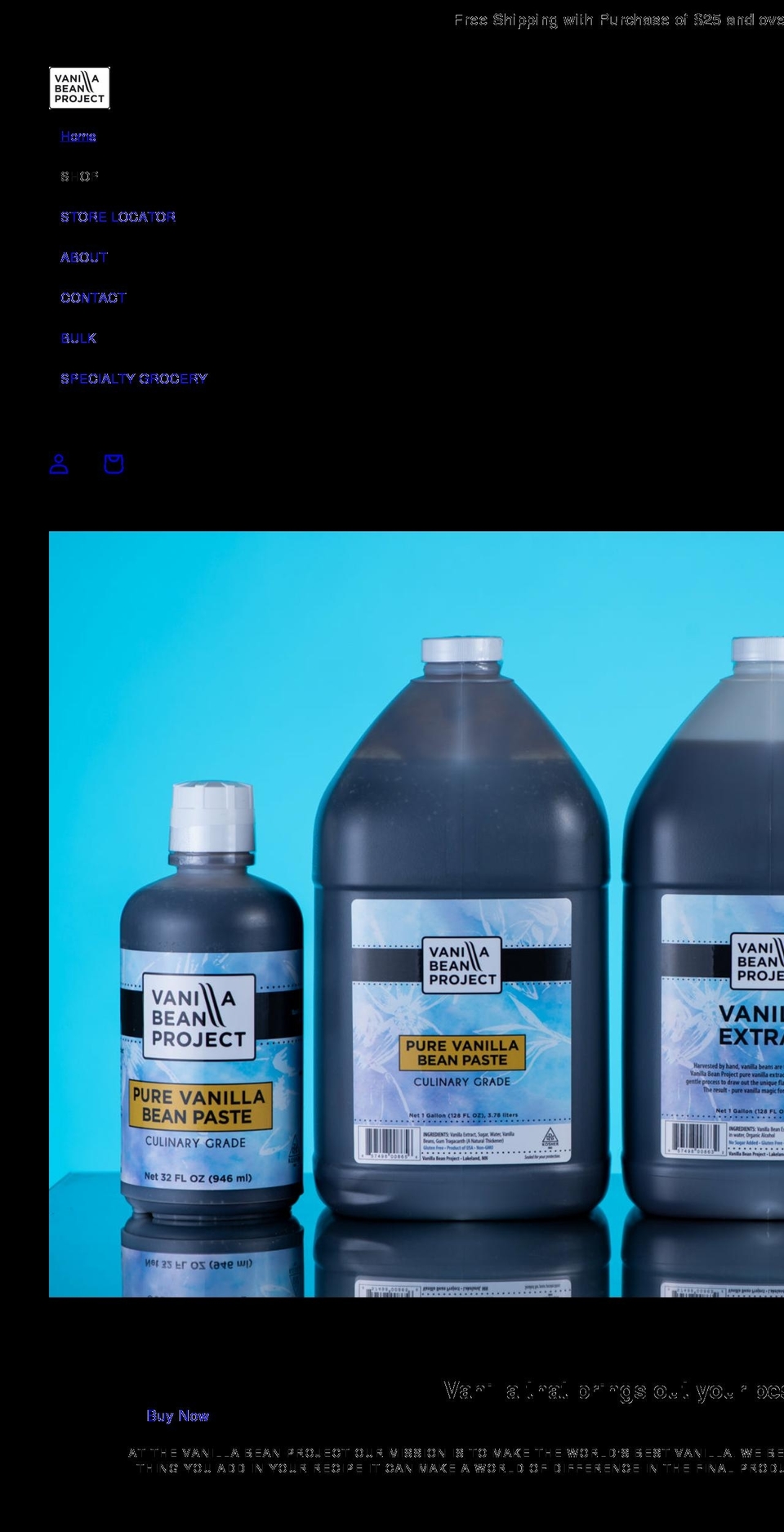 vanillabeanproject.com shopify website screenshot