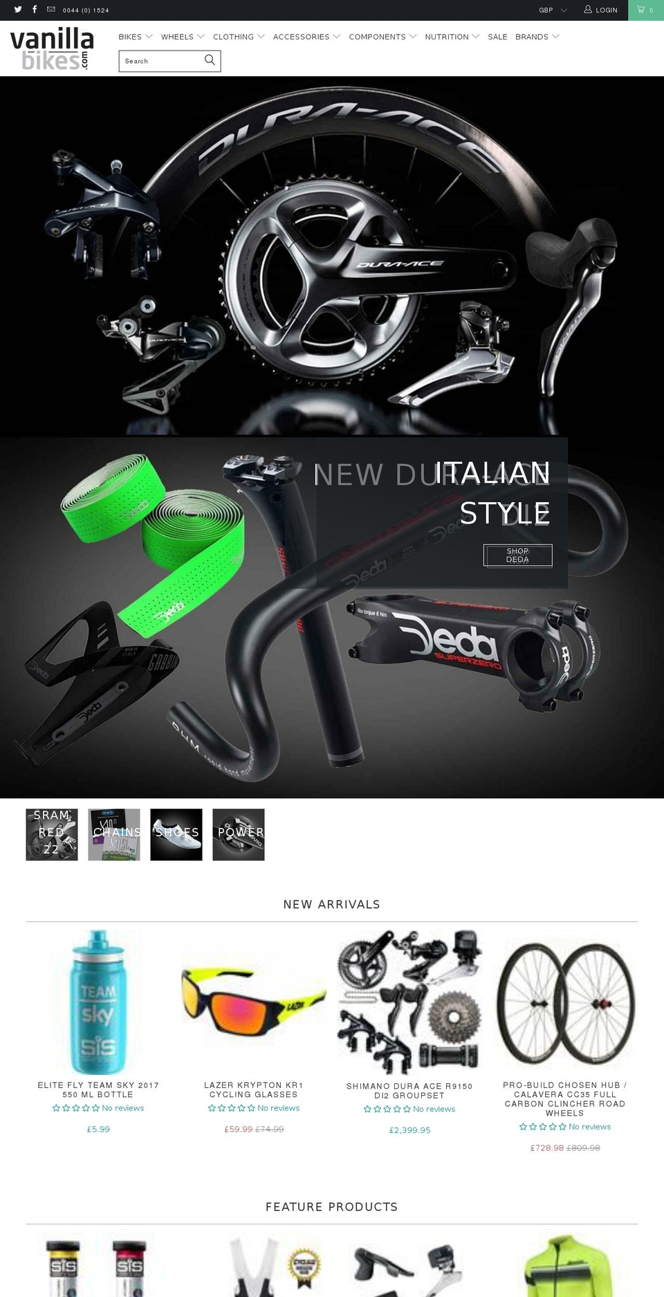 vanillabikes.com shopify website screenshot