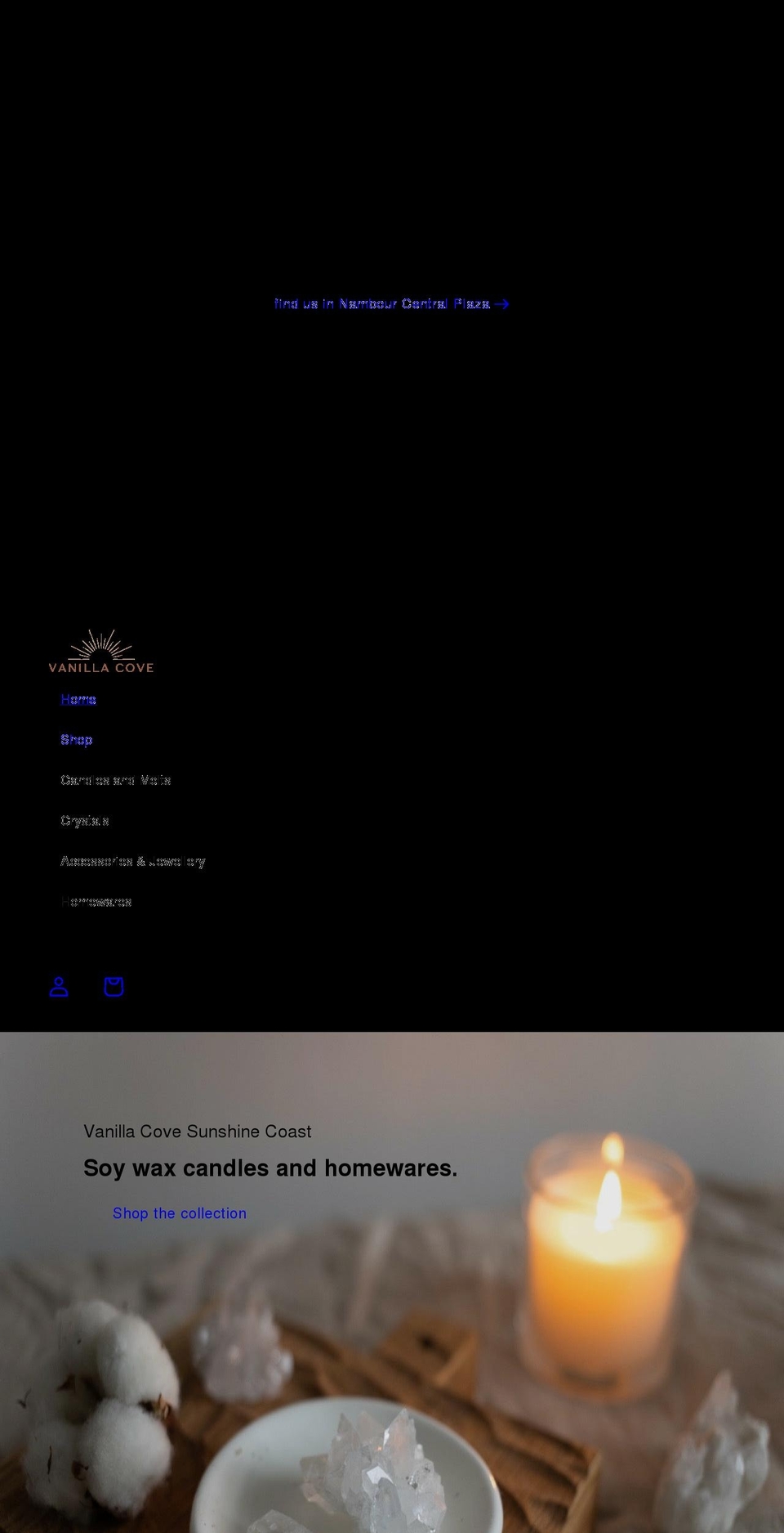 vanillacove.com shopify website screenshot