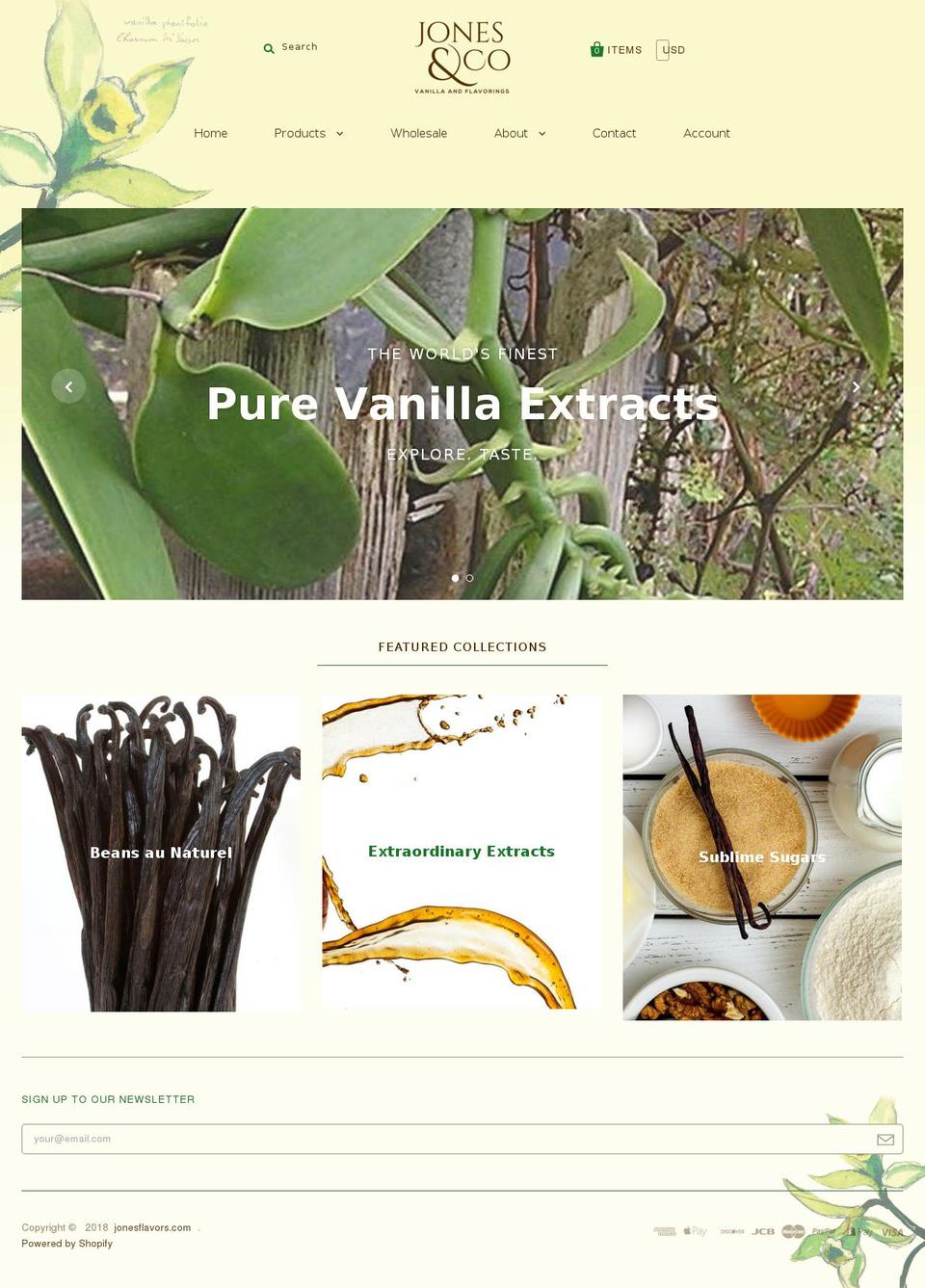 vanillasoftheworld.com shopify website screenshot