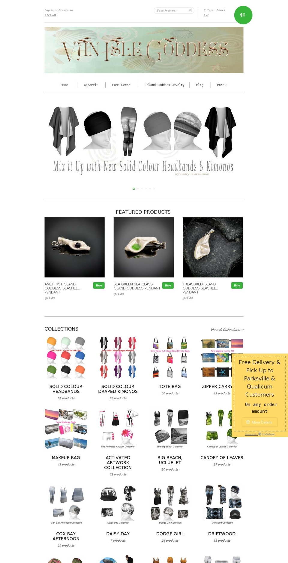 vanislegoddess.com shopify website screenshot
