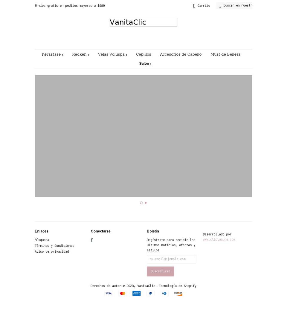 vanita.mx shopify website screenshot