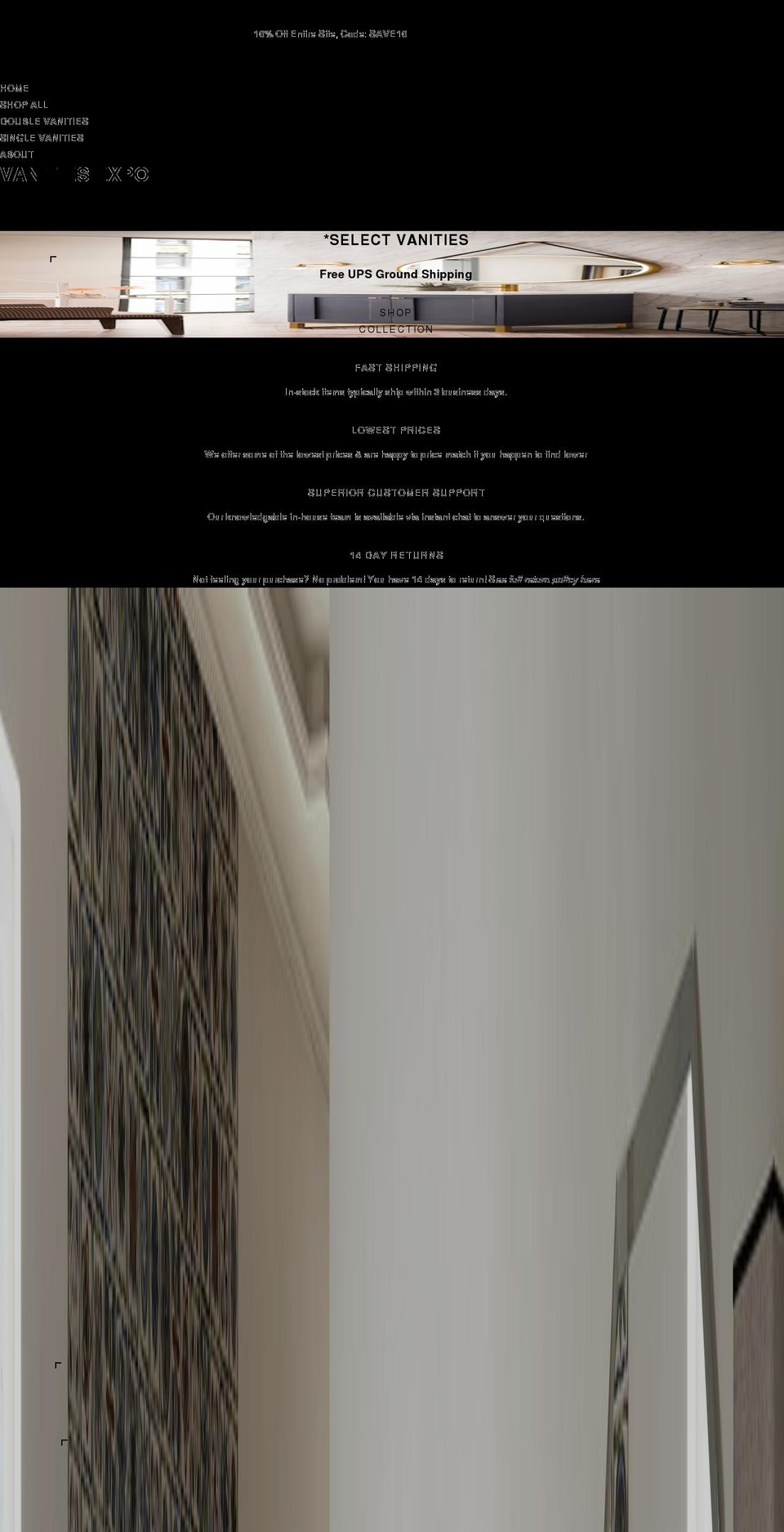 vanitiesexpo.com shopify website screenshot