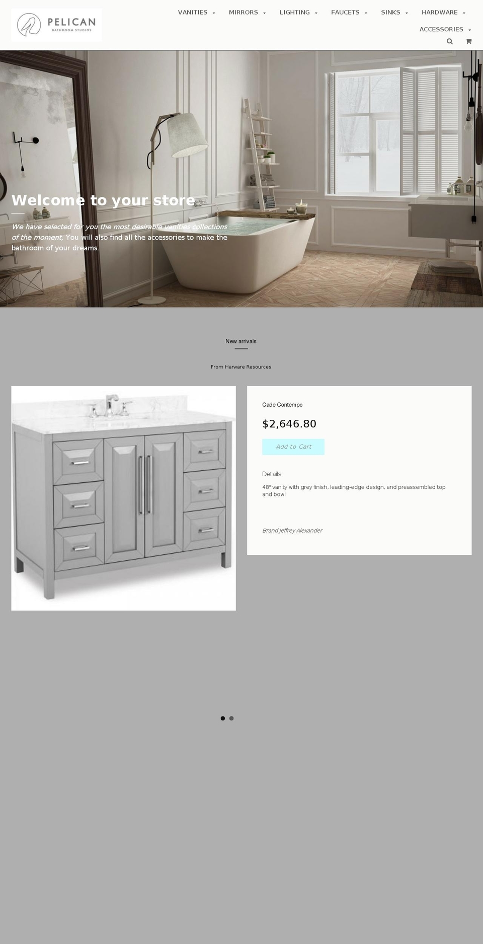 vanitiesunlimited.com — Shopify storefront screenshot