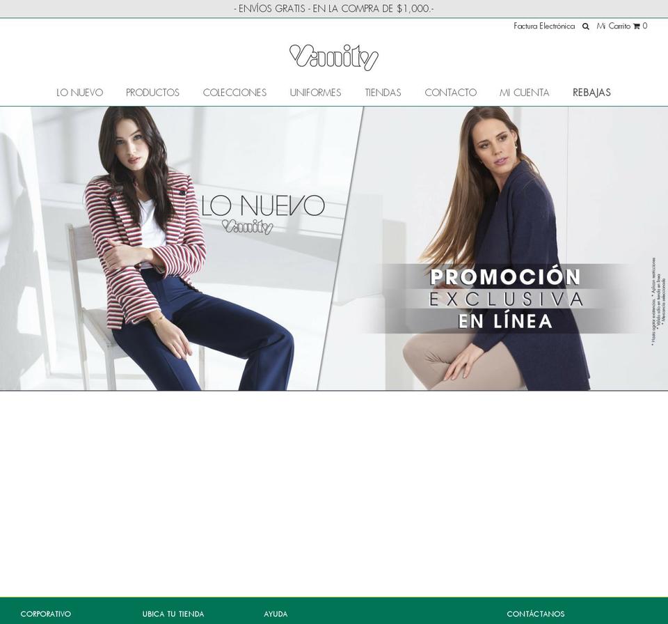 vanity.com.mx shopify website screenshot