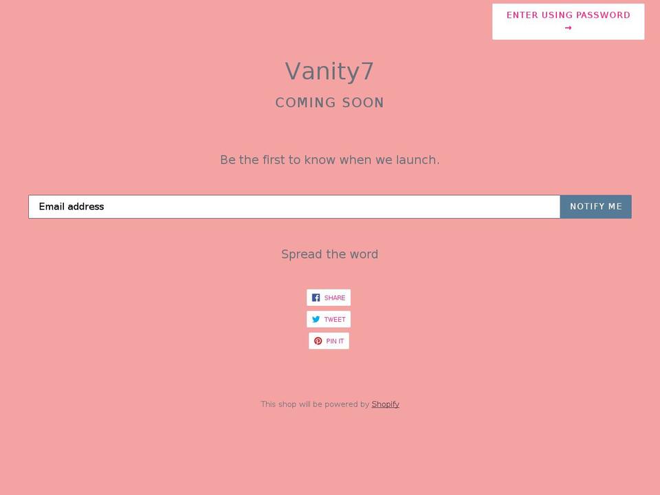 vanity7.com — Shopify storefront screenshot