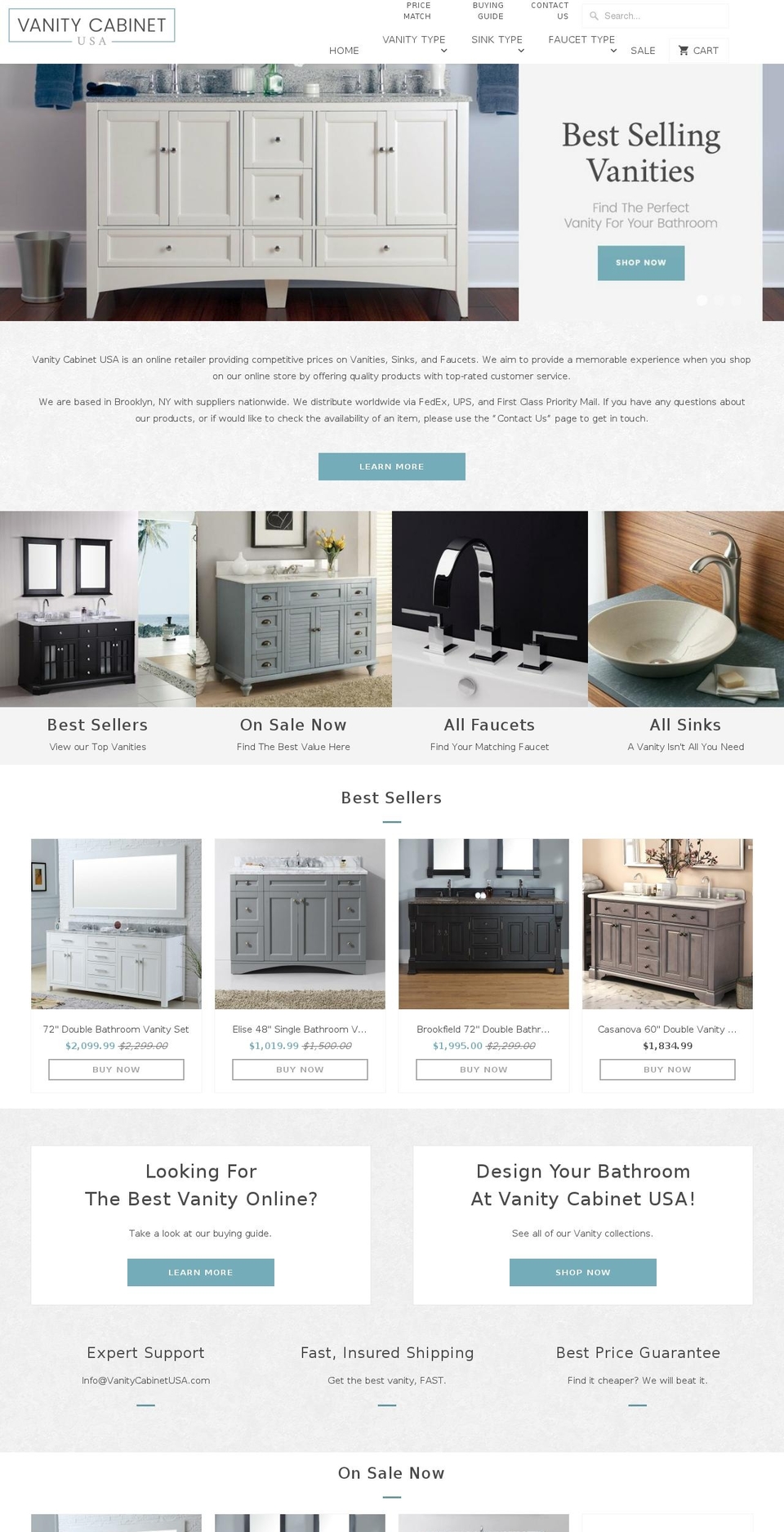 dsl Shopify theme site example vanitycabinetusa.com