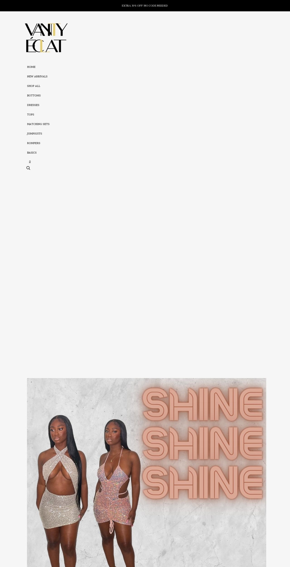 vanityeclat.com shopify website screenshot