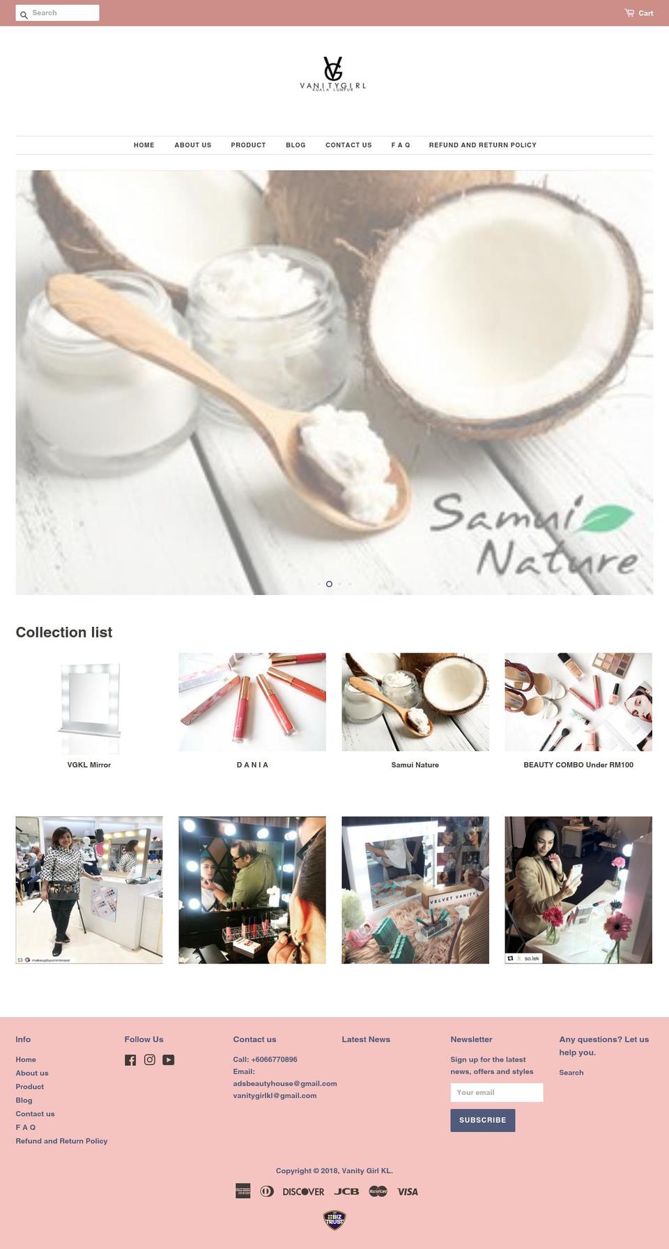 vanitygirlkl.com — Shopify storefront screenshot