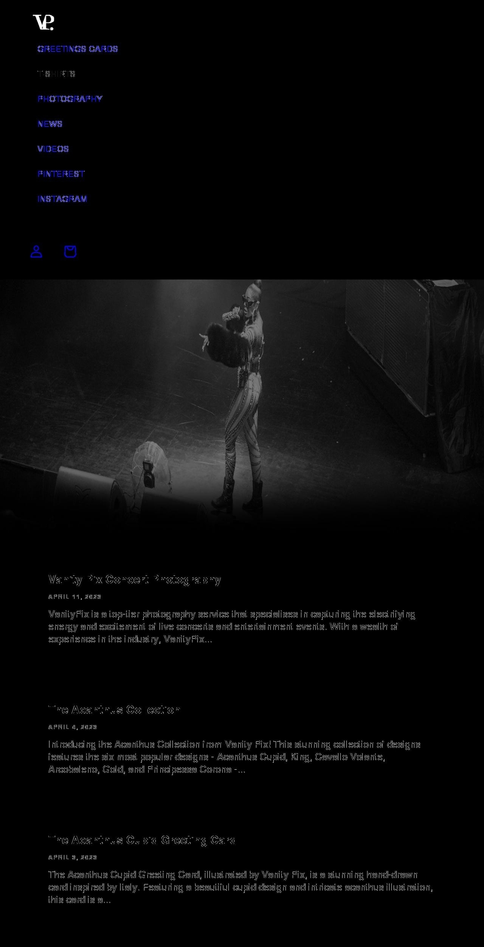 vanitypix.co.uk shopify website screenshot